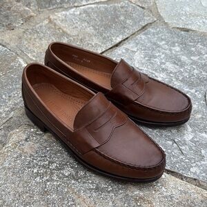 Allen Edmonds Cavanaugh Leather Dress Penny Loafers 9.5 D Coffee DISCONT(269N)